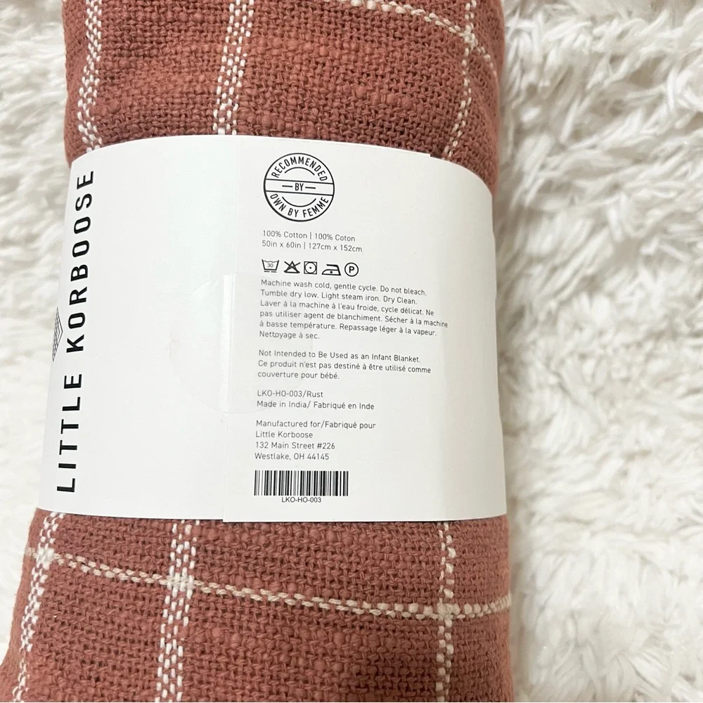 Little Korboose Woven Throw Blanket Plaid 60